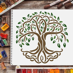 Tree Of Life Stencils 20x20 cm Plastic Drawing Painting DIY Supplies