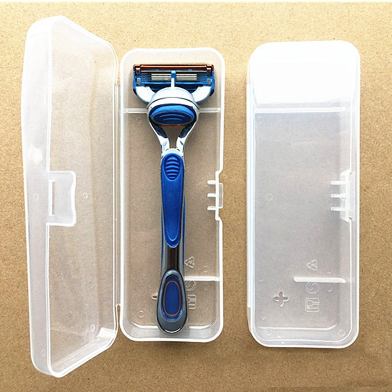 Eco Friendly Men's Shaver Storage Box Transparent Plastic Case for Razors