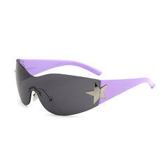 Round Star Polarized Sunglasses for Men, Frameless Design
