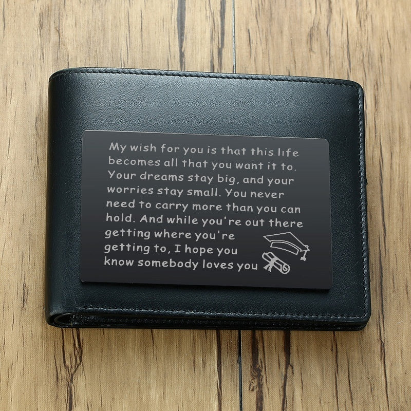 College Graduation Wallet Insert Card Gift