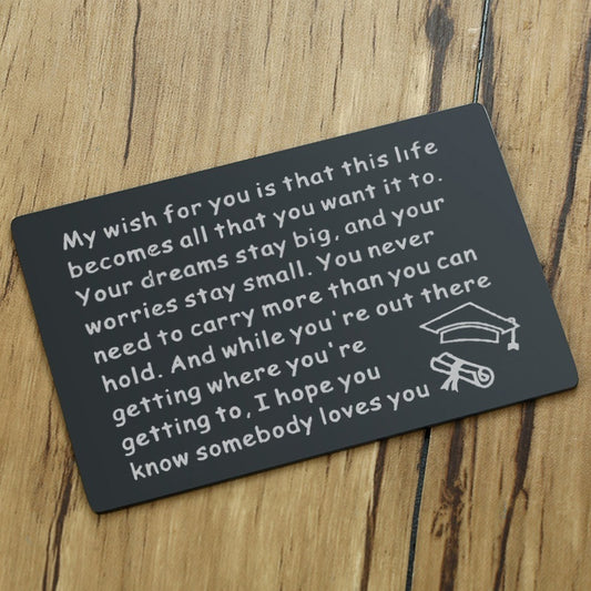 College Graduation Wallet Insert Card Gift