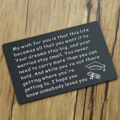 College Graduation Wallet Insert Card Gift