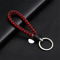 1PC PU Leather Braided Woven Rope Keychain DIY Bag Keyring Pendant