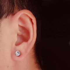 Men's Stainless Steel Double Head Earrings Studs