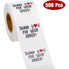 500 Thank You For Your Order Stickers 2.54cm Business Round Adhesive Sticker