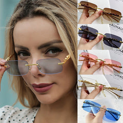 Leopard Metal Square Sunglasses UV Protection