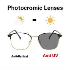 Men's Anti Photochromic Lens Glasses Titanium Frame Computer Anti Light Glasses