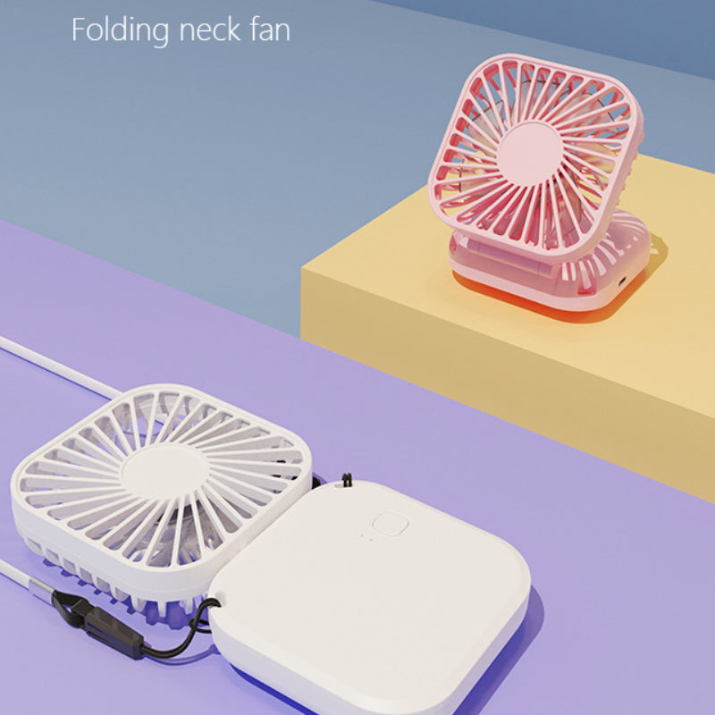 Mini Folding Neck Fan USB Charging Office Outdoor Pocket Fan