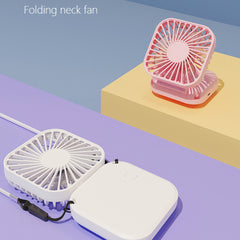 Mini Folding Neck Fan USB Charging Office Outdoor Pocket Fan