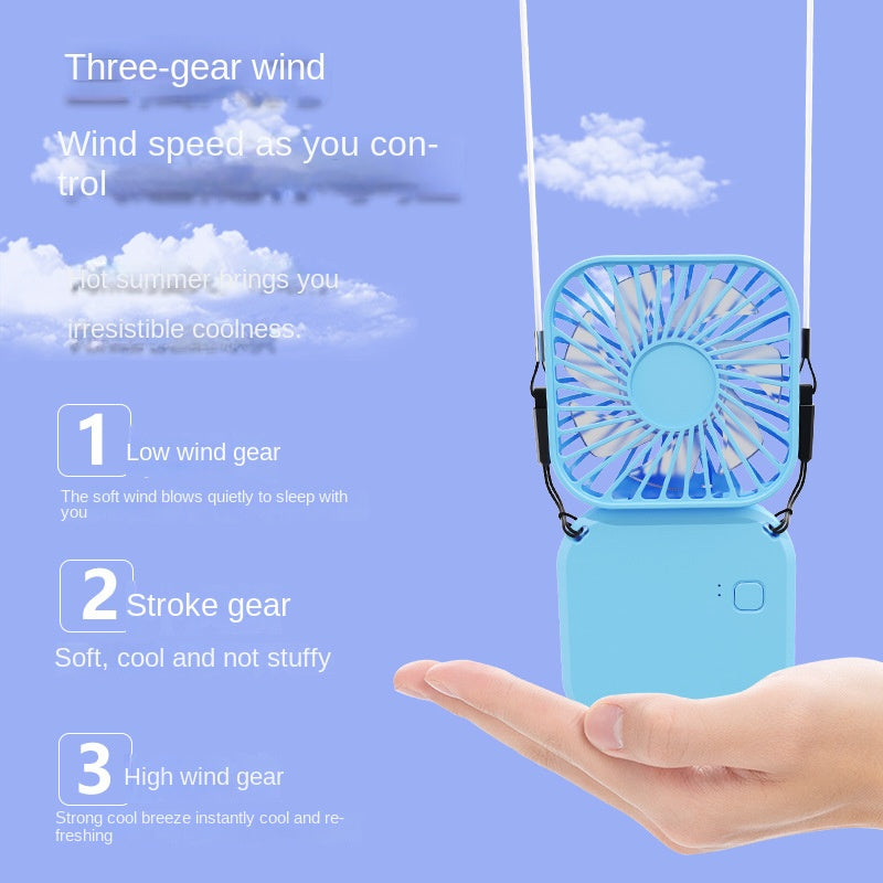 Mini Folding Neck Fan USB Charging Office Outdoor Pocket Fan