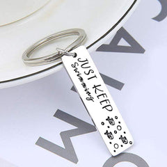 Stainless Steel Car Key Chain Just Keep Swimming