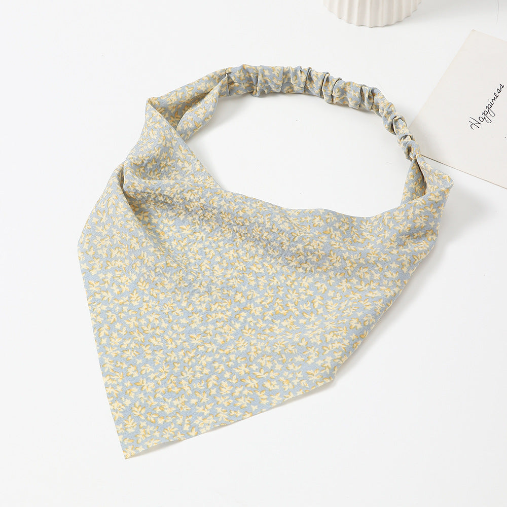Floral Headband Elastic Triangle Scarf Hair Accessories For Women