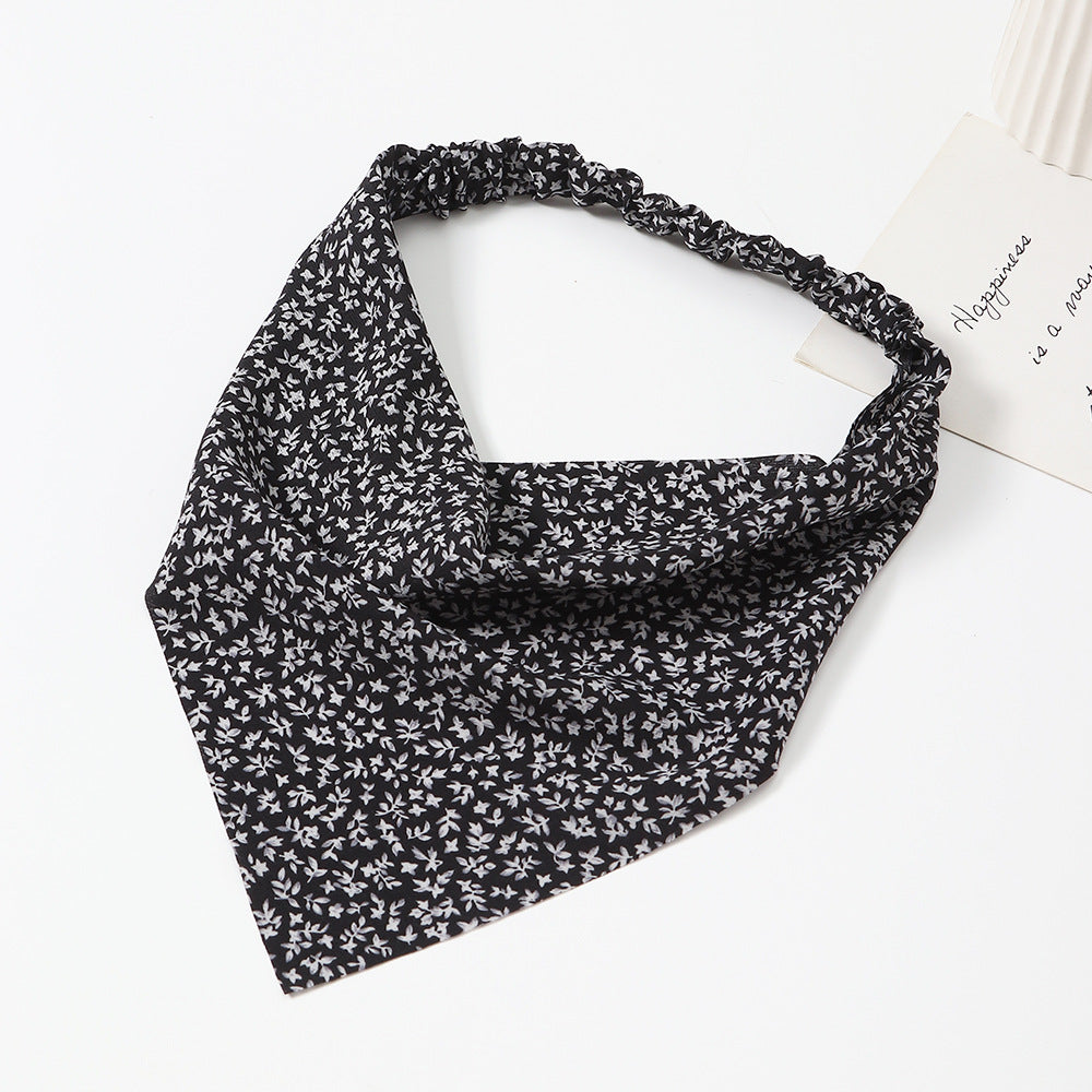 Floral Headband Elastic Triangle Scarf Hair Accessories For Women