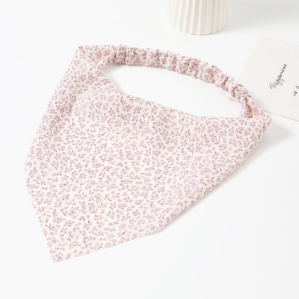 Floral Headband Elastic Triangle Scarf Hair Accessories For Women