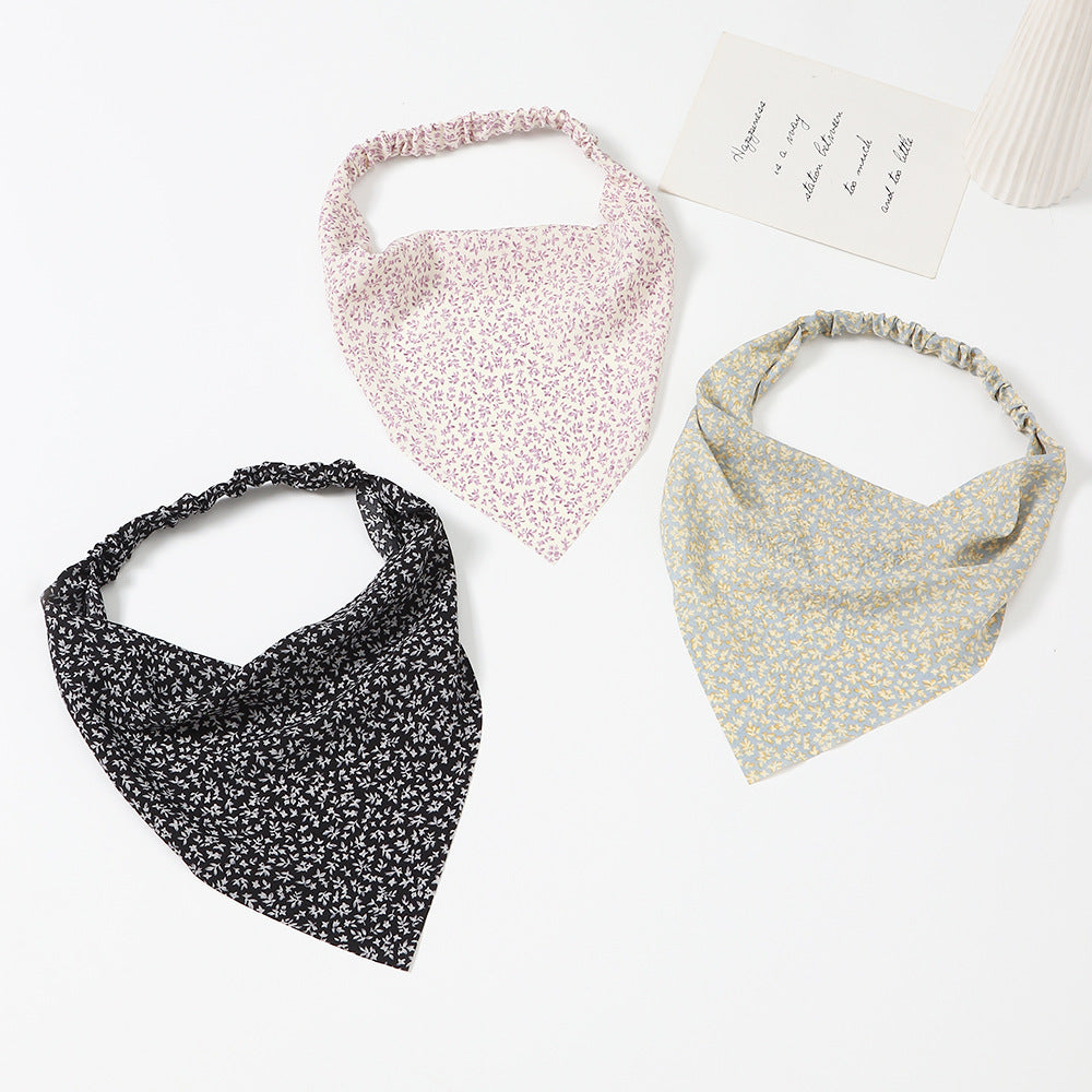Floral Headband Elastic Triangle Scarf Hair Accessories For Women