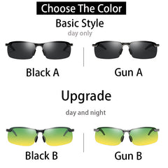Men's Semi Rimless Metal Frame Polarized Sunglasses