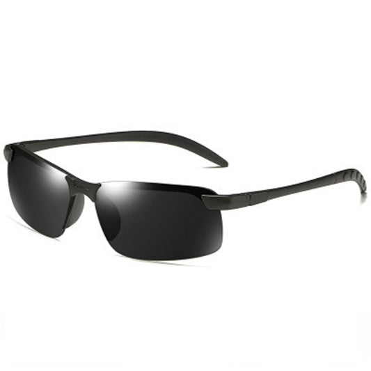 Men's Semi Rimless Metal Frame Polarized Sunglasses