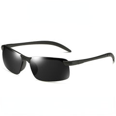 Men's Semi Rimless Metal Frame Polarized Sunglasses