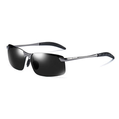 Men's Semi Rimless Metal Frame Polarized Sunglasses