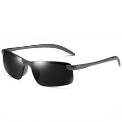 Men's Semi Rimless Metal Frame Polarized Sunglasses