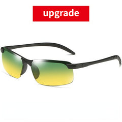 Men's Semi Rimless Metal Frame Polarized Sunglasses
