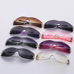 Round Star Polarized Sunglasses for Men, Frameless Design