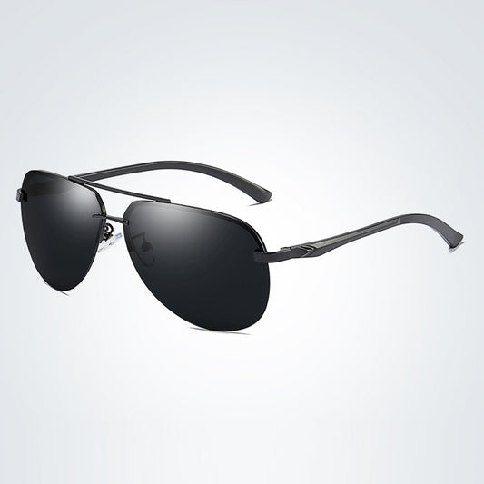 Polarized Half Frame Sunglasses Metal Driving Sun Glasses