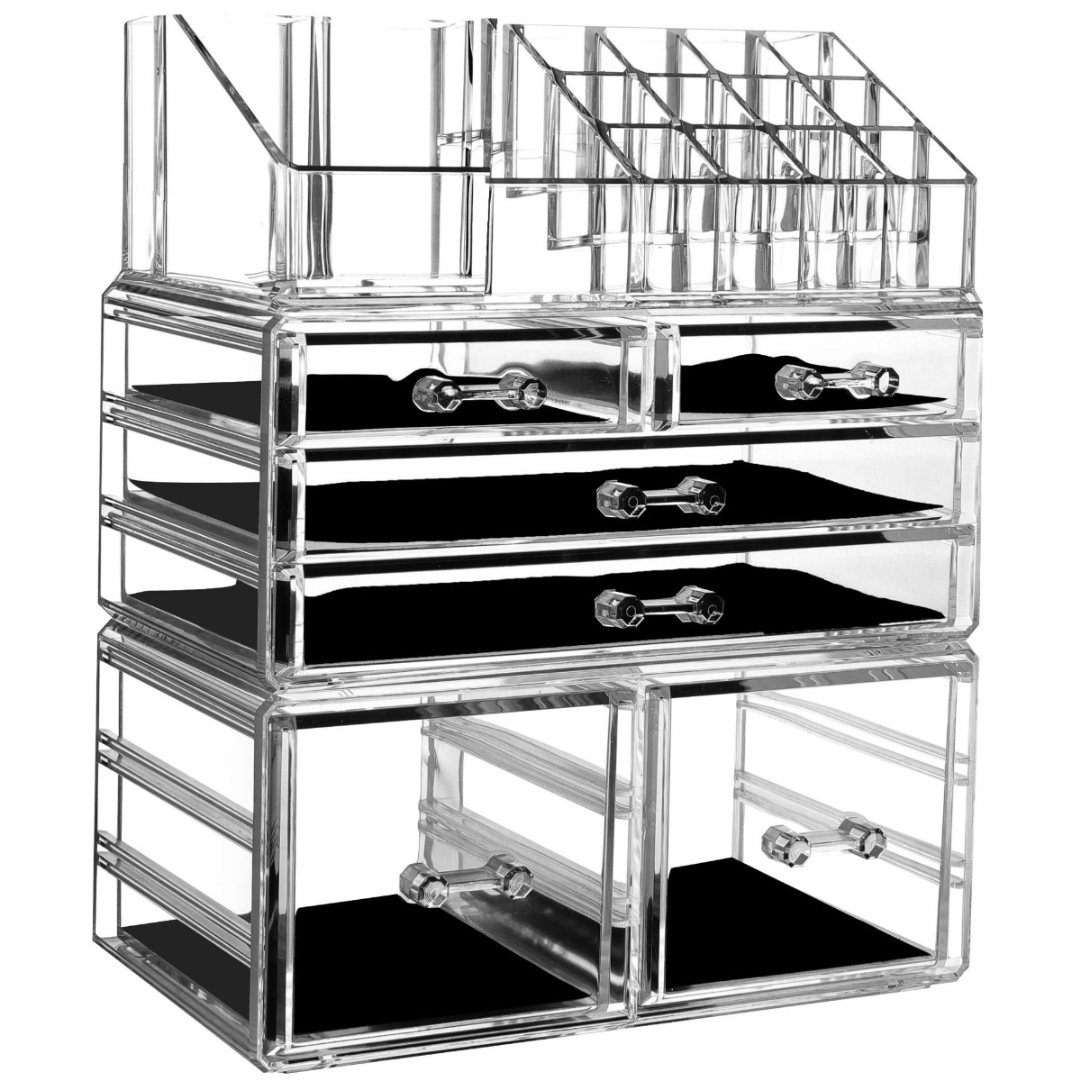 Clear Cosmetic Storage Organizer for Vanity Bathroom Counter or Dresser