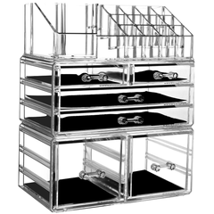Clear Cosmetic Storage Organizer for Vanity Bathroom Counter or Dresser