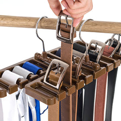 10 Slot Rotating Tie Belt Hanger for Closet Organization