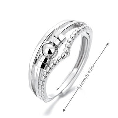 Adjustable Dainty Anxiety Ring with Bead for Stress Relief and Fidgeting