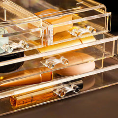 Clear Makeup Organizer Skin Care Cosmetic Display Case With Drawers