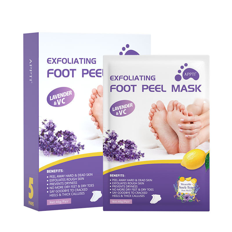 Lavender Foot Peel Mask Exfoliating Foot Care 5 Pairs