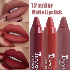 12 Colors Matte Lipstick Waterproof Long Lasting Lips Liner Pencil