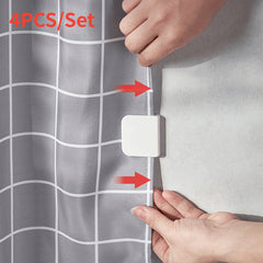 4pcs Anti Splash Shower Curtain Guard - Easy Install & Remove