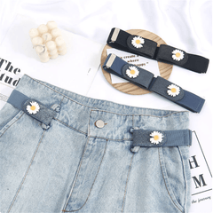 Elastic Belt Without Buckle Cowboy Canvas Men's Buckle Belt
