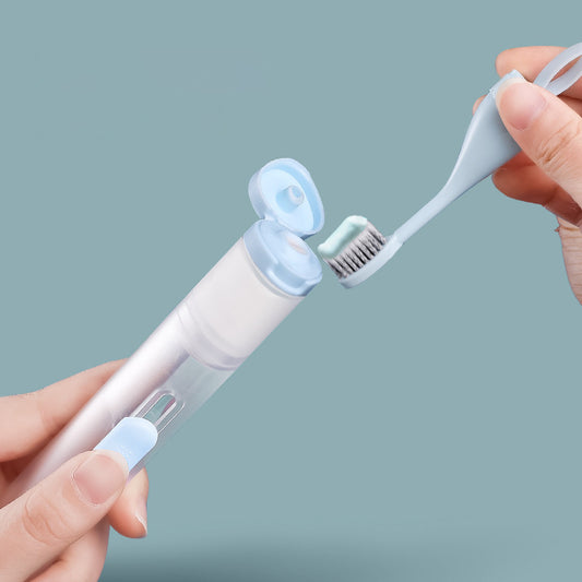 ETRAVEL Portable Folding Toothbrush Set Orthodontic Soft Hair Toothpaste Oral