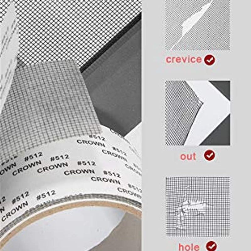 Window Screen Repair Kit Tape - Waterproof Fiberglass Mesh Patch
