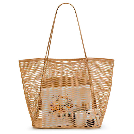 Minimalist Mesh Tote Shoulder Bag Lightweight Storage Bag