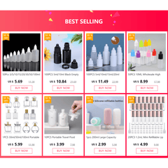 5pcs Empty Plastic Squeezable Liquid Dropper Bottles 5ML-50ML