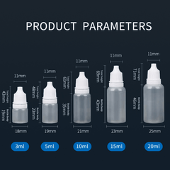 5pcs 5ML-50ML Eyes Liquid Dropper Refillable Bottles Empty Plastic Travel Paint