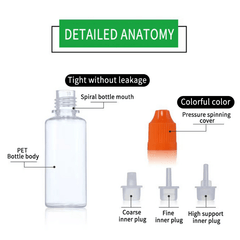 5pcs 5ML-50ML Eyes Liquid Dropper Refillable Bottles Empty Plastic Travel Paint