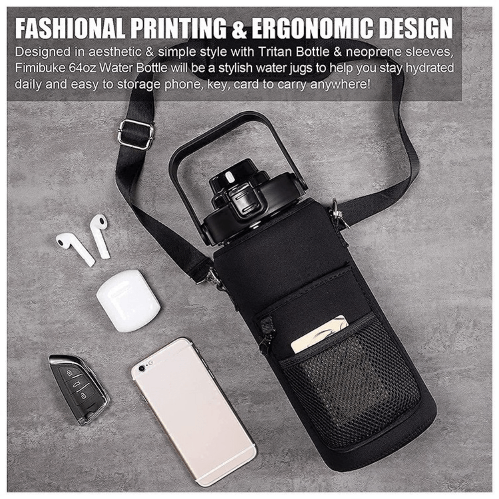 1pc Thermal Cup Insulation Sleeve with Shoulder Strap