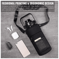 1pc Thermal Cup Insulation Sleeve with Shoulder Strap
