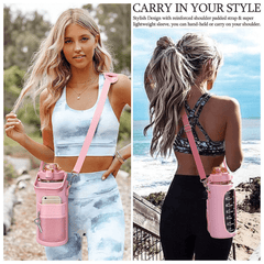 1pc Thermal Cup Insulation Sleeve with Shoulder Strap