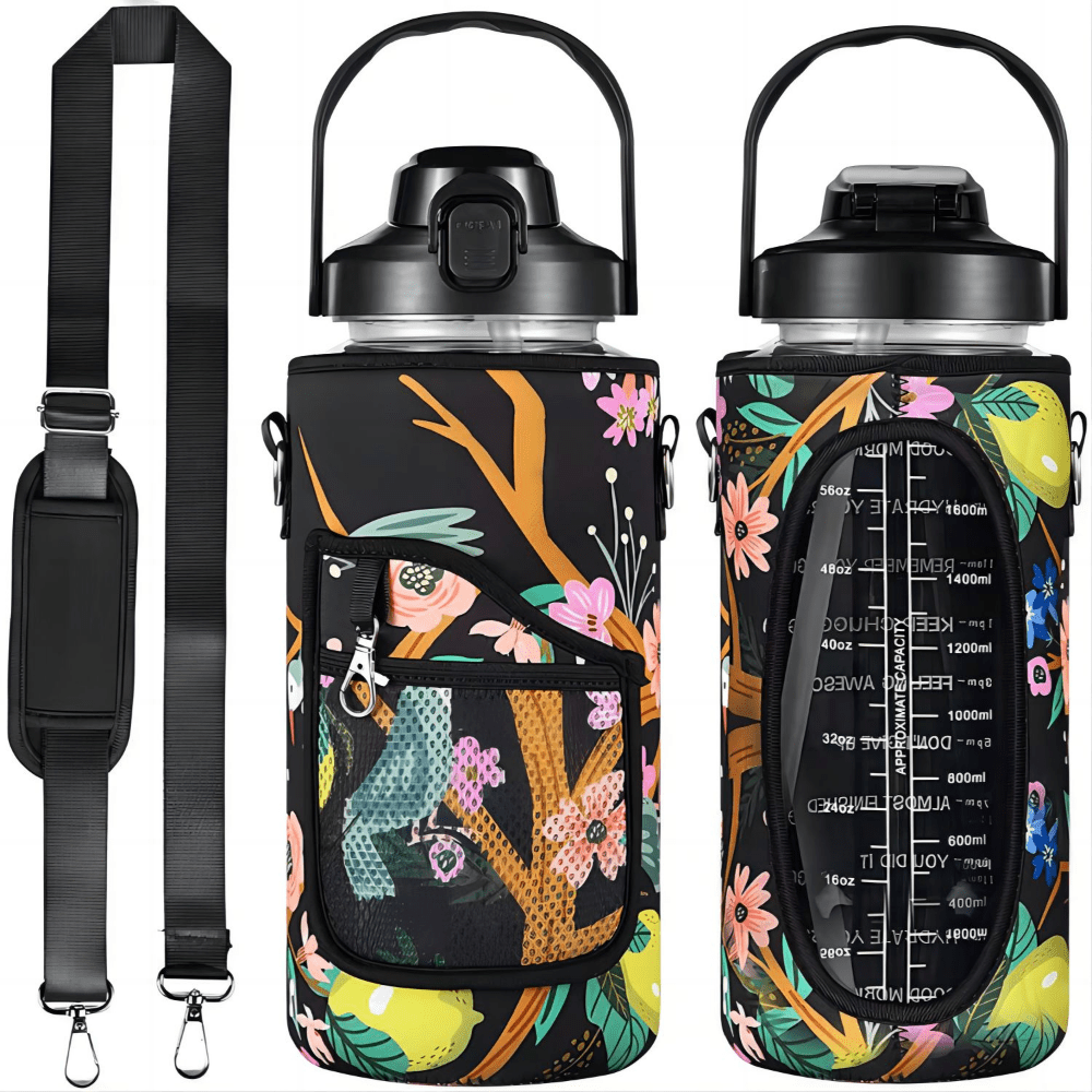 1pc Thermal Cup Insulation Sleeve with Shoulder Strap