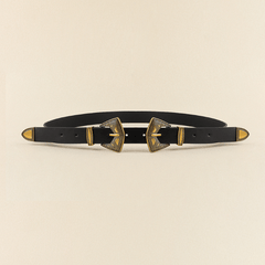 Women Men Retro Belt Punk 2 Personalized Wide PU Leather
