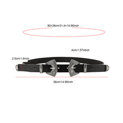 Women Men Retro Belt Punk 2 Personalized Wide PU Leather