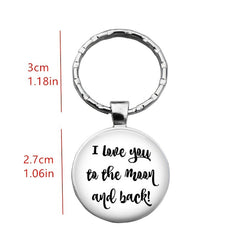I Love You To The Moon And Back Time Stone Keychain