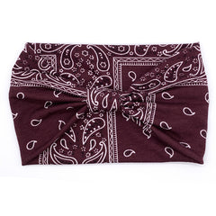 Women Knotted Turban Headband Elastic Non Slip Hairbands Floral